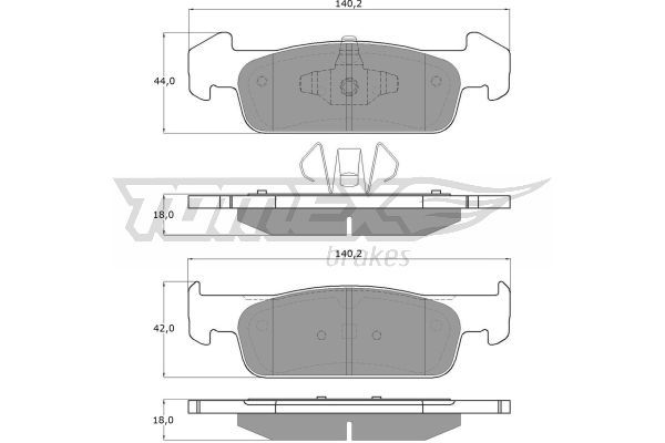 TOMEX BRAKES stabdžių trinkelių rinkinys, diskinis stabdys TX 18-62